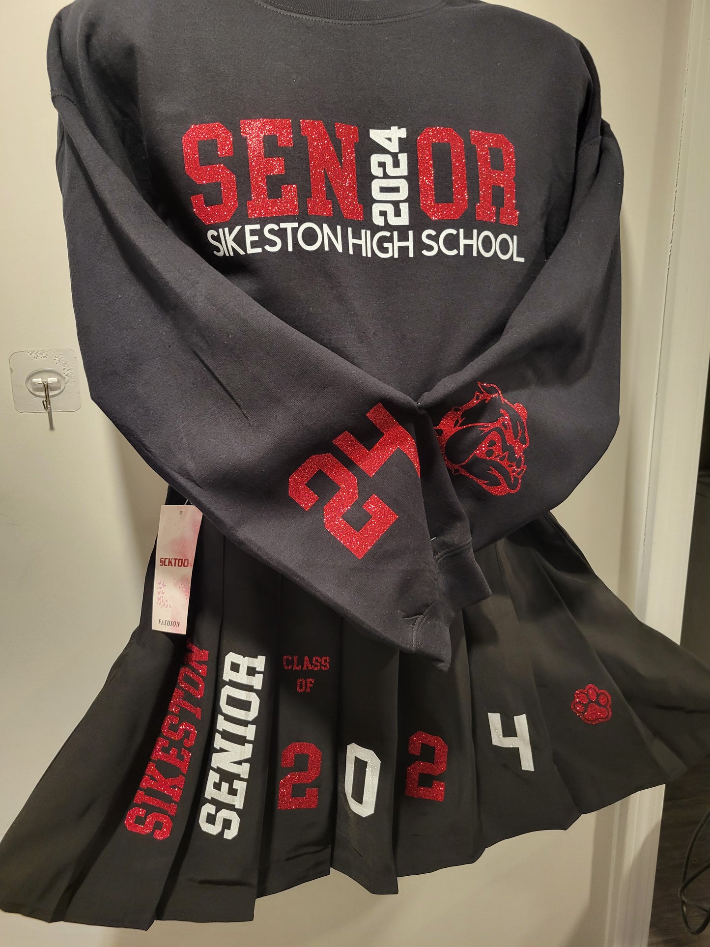 Senior Graduation Sweatshirt and Pleated Skirt