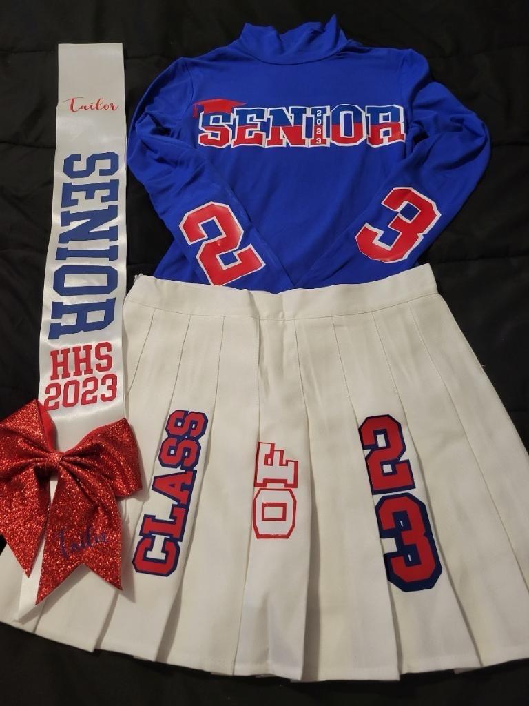 Senior Graduation Sweatshirt and Pleated Skirt
