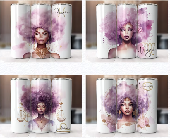 Black Woman Zodiac 20 oz tumbler