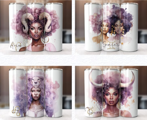 Black Woman Zodiac 20 oz tumbler