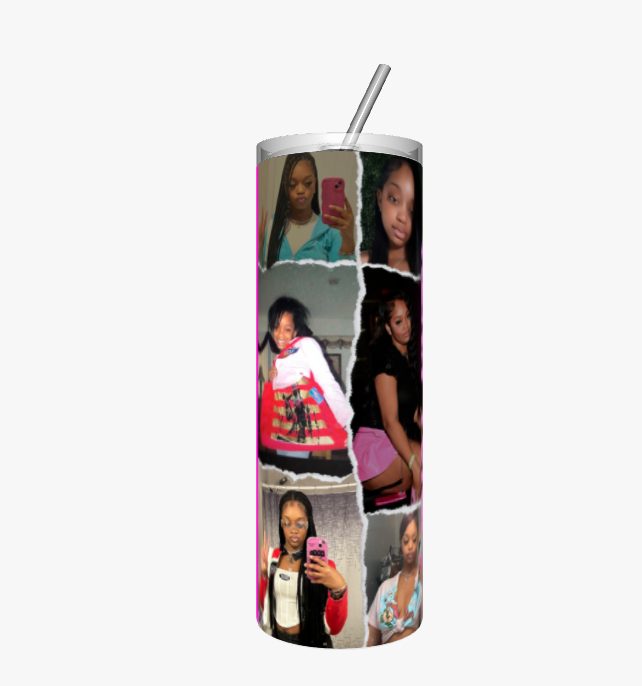 Customized collage photo tumbler