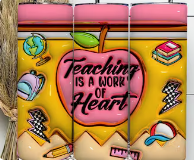 Teaching is a work of art tumbler (3D effect)