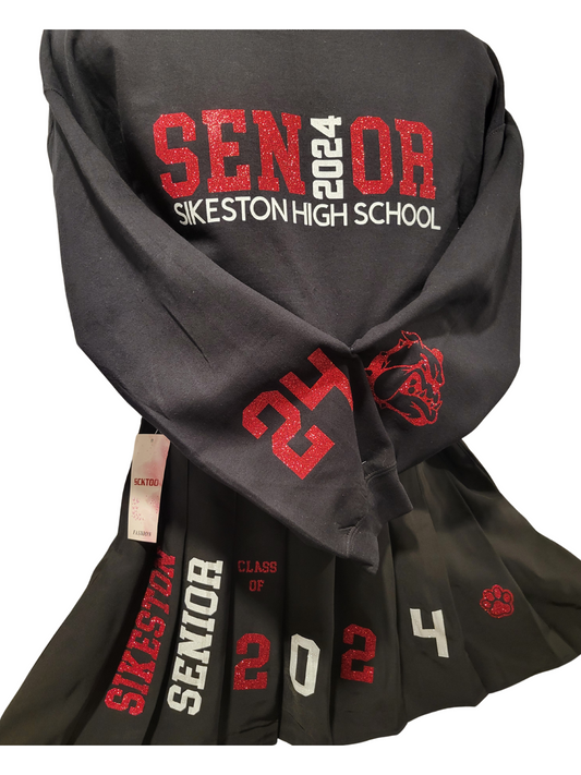 Senior Graduation Sweatshirt and Pleated Skirt